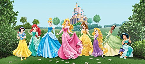 AG Design FTDh 0625 Prinzessinen Disney Princess Schloss, Papier Fototapete Kinderzimmer - 202x90 cm - 1 Teil, Papier, multicolor, 0,1 x 202 x 90 cm von AG Design