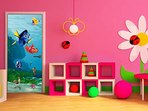 AG Design FTDv 1808 Findet Nemo Disney, Papier Fototapete Kinderzimmer - 90x202 cm - 1 Teil, Papier, multicolor, 0,1 x 90 x 202 cm von AG Design