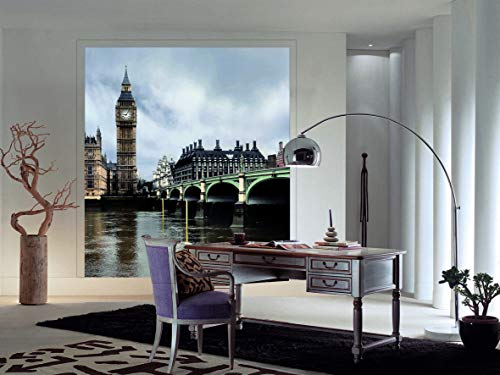 AG Design FTL 1612 London Big Ben, Papier Fototapete - 180x202 cm - 2 teile, Papier, multicolor, 0,1 x 180 x 202 cm von AG Design