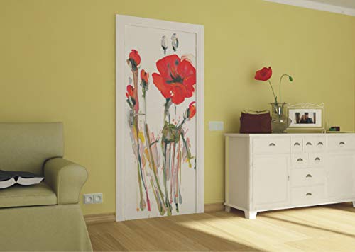 AG Design FTV 0030 Mohn, Papier Fototapete - 90x202 cm - 1 Teil, Papier, multicolor, 0,1 x 90 x 202 cm von AG Design