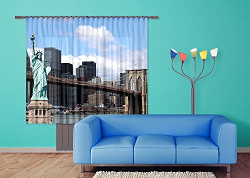 AG Design Freiheitsstatue New York Gardine/Vorhang, Stoff, Mehrfarbig, 0, 1 x 180 x 160 cm, 2 AG Design Freiheitsstatue New York Gardine/Vorhang, Stoff, Mehrfarbig, 0, 1 x 180 x 160 cm, 2 von AG Design