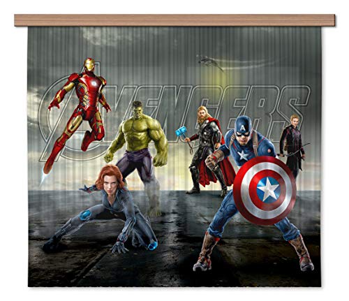 AG Design Marvel Avengers Polyester Vorhänge Kinderzimmer 180 x 160 cm Gardinen 2 Teilen | FCSXL 4330 von AG Design