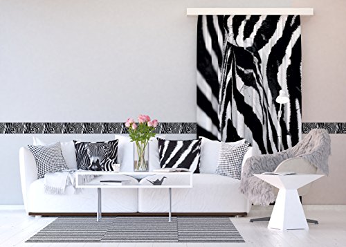 Selbstklebende Bordüre Zebra, Küche, Schlafzimmer, Wohnzimmer, Wand Sticker, von AG Design 500 x 14 cm | WB 8205 von AG Design