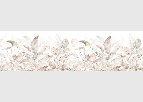 Blumen Selbstklebende Bordüre, Küche, Wohnzimmer, Wand Sticker, Mehrfarbig, von AG Design | 500 x 13,8 cm | AWB 8294 von AG Design