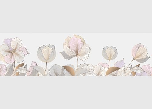 Blumen Selbstklebende Bordüre, Küche, Wohnzimmer, Wand Sticker, Mehrfarbig, von AG Design | 500 x 13,8 cm | AWB 8430 von AG Design