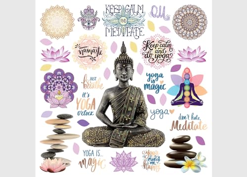 AG Design Buddha Küche, Wohnzimmer, Büro, Schlafzimmer Wandstickers, Wandtattoo, Decals 30 x 30 cm | SSA 3886 von AG Design