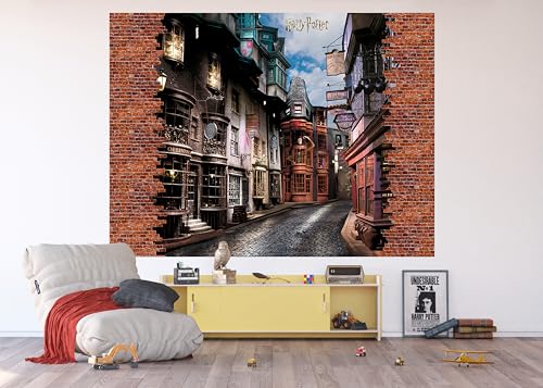 Harry Potter Diagon Alley Kinderzimmer Fototapete von AG Design | 252 x 182 cm | 4 Teile | AFTDXL 1980 von AG Design