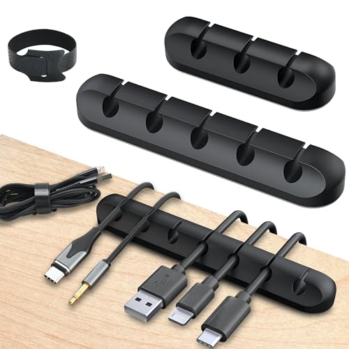 AG LogiShop Set mit 3 Kabel-Organizer für den Schreibtisch + 10 wiederverwendbare Kabelbinder, selbstklebender Kabelhalter für Büro und Zuhause, Schwarz AG LogiShop Set mit 3 Kabel-Organizer für den Schreibtisch + 10 wiederverwendbare Kabelbinder, selbstklebender Kabelhalter für Büro und Zuhause, Schwarz von AG LogiShop