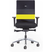 lento agilis AG10 Bürostuhl, schwarz, 100% Polyester, mit Kontraststreifen gelb von lento