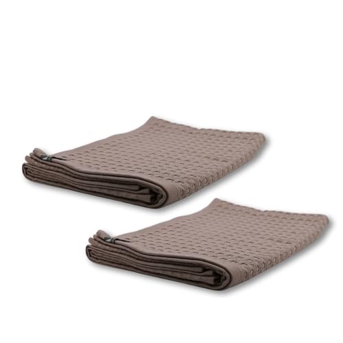 AGA.PIE 2er Set Bambus Lyocell Gästehandtücher - Beige, 30x50 cm, Bio Oeko-Tex 100, GOTS Zertifiziert, mit Bio Baumwolle, Nachhaltig, Waffelpique, 2 Stück von AGA.PIE