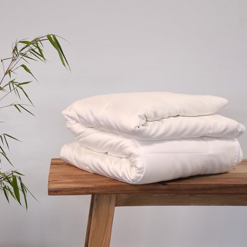 AGAPIE Bettdecke aus 100% Bambus Lyocell - Creme-Weiß, 135 x 200 cm, nachhaltig, atmungsaktiv, antibakteriell, ganzjährig - Allergiker-Bettdecke von AGA.PIE