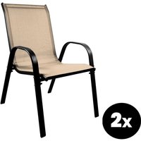Aga 2er Set Gartenstühle MR4400BE-2 Beige – Stapelbare Hochlehner aus Metall & Gewebe, mit Armlehnen, wetterfest für Garten & Terrasse Aga 2er Set Gartenstühle MR4400BE-2 Beige – Stapelbare Hochlehner aus Metall & Gewebe, mit Armlehnen, wetterfest für Garten & Terrasse von AGA24