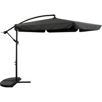 Aga Freischwinger Sonnenschirm Gartenschirm mit Kurbel 300cm Dunkelgrau von AGA24