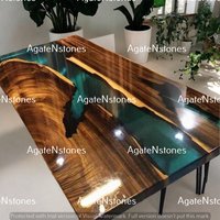 Epoxidharz Esstisch, Handgefertigte Möbel, Küchenplatte Tisch, Konferenz Konferenztisch, Epoxy Holztisch, Live Edge Wohndekore von AGATECRAFTSIND