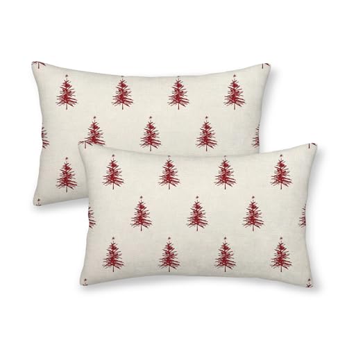 AGAYNA Weihnachts-Kissenbezüge, 30,5 x 50,8 cm, Weihnachtsbaum-Dekor, für Couch, Winter, Weihnachten, Innen- und Außenbereich, dekorative Kissenbezüge für Sofa, Bett, Dekoration, 2 Stück AGAYNA Weihnachts-Kissenbezüge, 30,5 x 50,8 cm, Weihnachtsbaum-Dekor, für Couch, Winter, Weihnachten, Innen- und Außenbereich, dekorative Kissenbezüge für Sofa, Bett, Dekoration, 2 Stück von AGAYNA