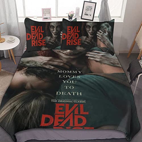 AGBARR Horrorfilme Bettbezug Bettwäsche Set 3 Teilig Horrorfilme Evil Bettwäsche Mit Reißverschluss Und 2 Kissenbezug 100% Weiche Flauschige Touch (3,Single (135x200cm)) von AGBARR