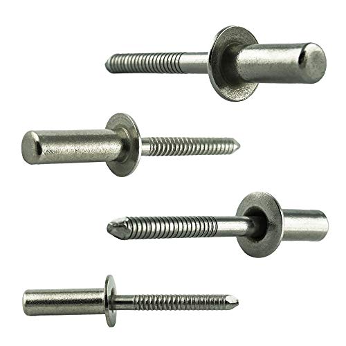 4 X 14 mm (50 Stück) Dichtblindnieten mit Flachkopf, wasserdicht - Edelstahl VA A2 V2A - Blind-nieten - Popnieten rostfrei - DIN 7337 - ISO 16585 | AGBERG von AGBERG