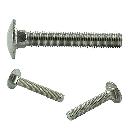 AGBERG - M5 x 50 mm Schlossschrauben mit Vierkantansatz und Vollgewinde - Flachrundschrauben [10 Stück] aus Edelstahl A2 V2A, rostfrei - DIN 603 (ISO 8677) von AGBERG