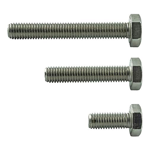 M10x55 mm (50 Stück) Sechskant-Schrauben mit Vollgewinde - Edelstahl VA A2 V2A - Maschinenschrauben - Gewindeschrauben rostfrei - DIN 933 - ISO 4017 | AGBERG von AGBERG