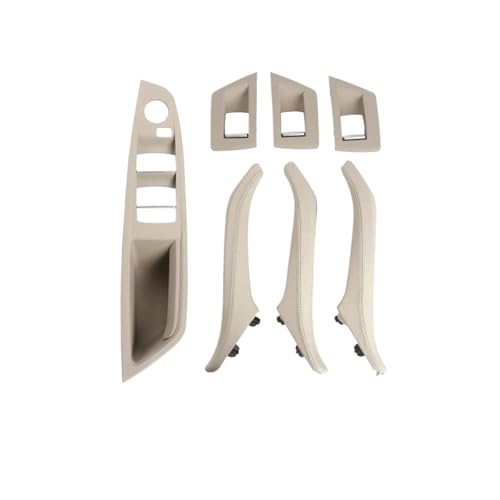 Auto Innen Zubehör Tür Pull Griff Ersatz Für 5er-Serie F10 F11 rechter Griff Fahrer Innentürgriff Ledergriff Armlehnenplatte ohne Spiegel Klappknopf(LHD Oyster) von AGBLAYDVEW