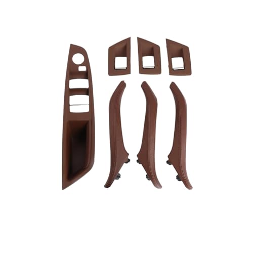 Auto Innen Zubehör Tür Pull Griff Ersatz Für 5er-Serie F10 F11 rechter Griff Fahrer Innentürgriff Ledergriff Armlehnenplatte ohne Spiegel Klappknopf(LHD RED) von AGBLAYDVEW