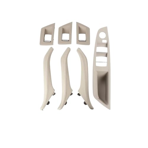 Auto Innen Zubehör Tür Pull Griff Ersatz Für 5er-Serie F10 F11 rechter Griff Fahrer Innentürgriff Ledergriff Armlehnenplatte ohne Spiegel Klappknopf(RHD Oyster) von AGBLAYDVEW