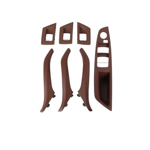 Auto Innen Zubehör Tür Pull Griff Ersatz Für 5er-Serie F10 F11 rechter Griff Fahrer Innentürgriff Ledergriff Armlehnenplatte ohne Spiegel Klappknopf(RHD Red) von AGBLAYDVEW