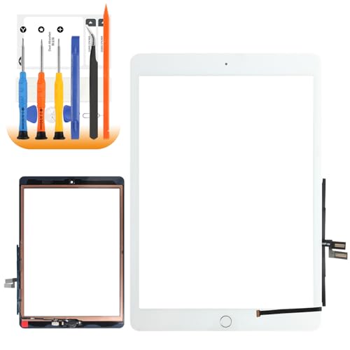 Digitizer für iPad 9 2021 Touch Screen für iPad 9th Generation 10.2 2021 A2602 A2603 A2604 A2605 Front-Touchscreen Inklusive Reparaturteil (Weiß mit Homebutton) von AGCUT