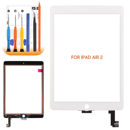 Touchscreen für iPad Air 2 Bildschirm Ersatz für iPad Air 2 Generation A1566 A1567 9,7 Zoll Digitalisierer Glas Panel mit Reparatur, kein LCD Display (Weiß) von AGCUT