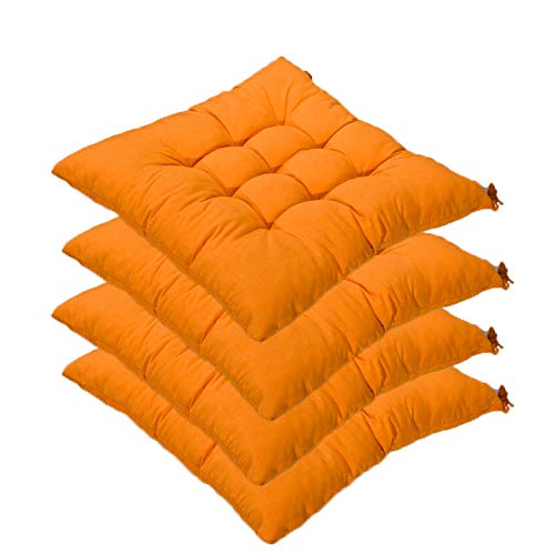 4er Set Sitzkissen,AGDLLYD sitzkissen 40x40 cm,Gartenstuhlkissen Garten Balkon Terrasse (Mehrere Farben zur Auswahl) (Orange) von AGDLLYD