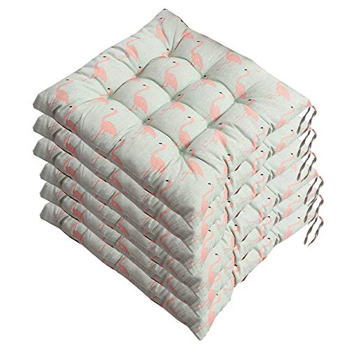 AGDLLYD Stuhlkissen 40x40cm 6er Set,Sitzkissen für Stühle Indoor und Outdoor - Bequeme Stuhlauflage - Steppkissen weich und robust bunt (E) von AGDLLYD