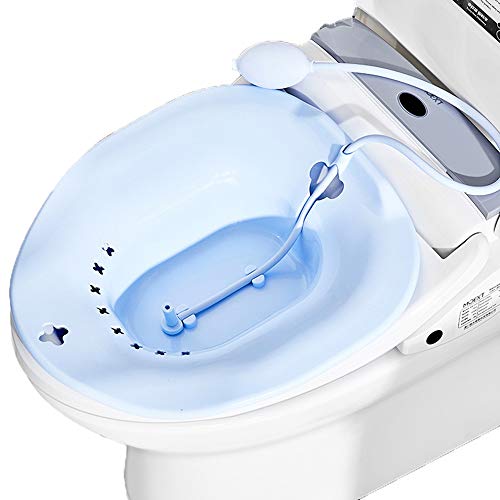 Sitzbad Bidet Einsatz,Bidet Einsatz für Toilette Sitzbadewanne Toiletteneinsatz Bidetbecken Bidet Sitzbecken für Hämorrhoidenbehandlung Wochenbettpflege Schwangere und ältere Menschen - Blau von AIITLLYNA
