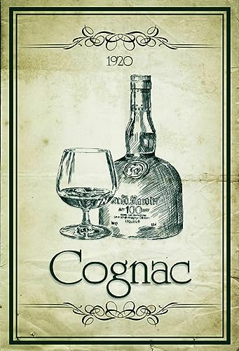 AGDeko® Blechschild 18x12 cm 1920 Cognac Retro zum Aufhängen oder Stellen Raum Dekoration von AGDeko André Günther Dekoration & Style