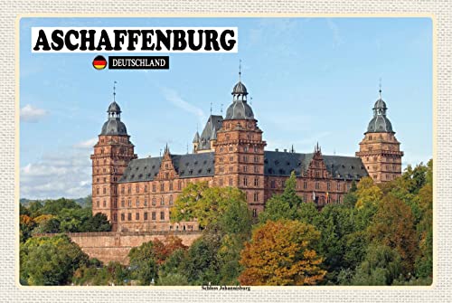 AGDeko® Blechschild 18x12 cm Aschaffenburg Schloss Johannisburg zum Aufhängen oder Stellen Raum Dekoration von AGDeko André Günther Dekoration & Style