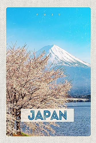AGDeko® Blechschild 18x12 cm Japan Asien Schnee Winter Gebirge zum Aufhängen oder Stellen Raum Dekoration von AGDeko André Günther Dekoration & Style