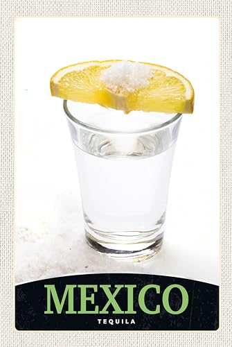 AGDeko® Blechschild 18x12 cm Mexiko USA Amerika Tequila Zitrone zum Aufhängen oder Stellen Raum Dekoration von AGDeko André Günther Dekoration & Style