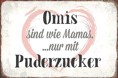 AGDeko® Blechschild 18x12 cm Omis sind wie Mamas nur mit zum Aufhängen oder Stellen Raum Dekoration von AGDeko André Günther Dekoration & Style