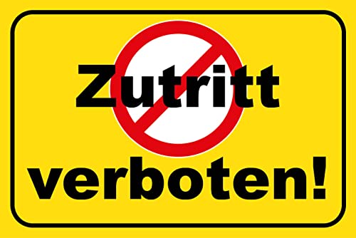 AGDeko® Blechschild 18x12 cm Zutritt verboten zum Aufhängen oder Stellen Raum Dekoration von AGDeko André Günther Dekoration & Style