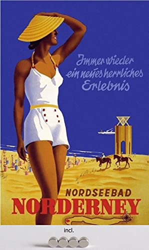 AGDeko® Blechschild 20x30cm Historisches Plakat Norderney Nordsee Deutschland Germany Meer Urlaub mit Magnete von AGDeko André Günther Dekoration & Style