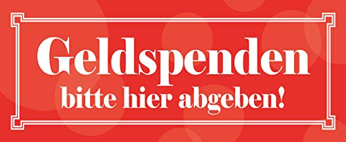 AGDeko® Blechschild 27x10 cm Geld Spenden bitte hier abgeben Hilfsbereit Gesellschaft von AGDeko André Günther Dekoration & Style