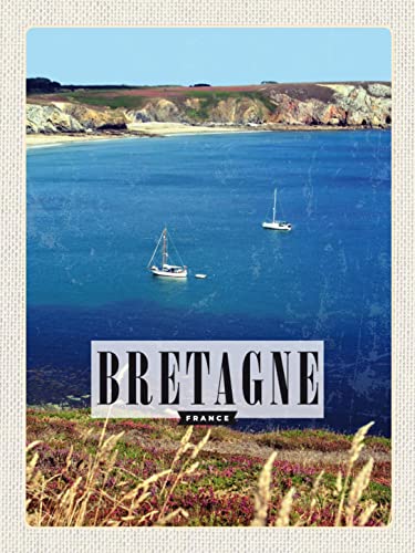 AGDeko® Blechschild 40x30 cm Bretagne FrancePoster zum Aufhängen oder Stellen Raum Dekoration von AGDeko André Günther Dekoration & Style