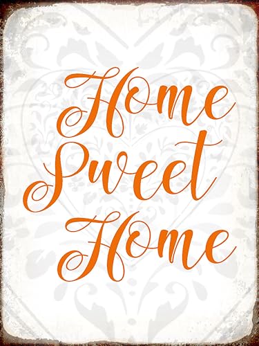 AGDeko® Blechschild 40x30 cm Home sweet Home Herz zum Aufhängen oder Stellen Raum Dekoration von AGDeko André Günther Dekoration & Style