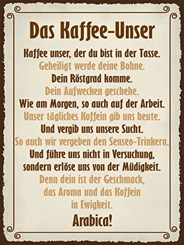 AGDeko® Blechschild 40x30 cm Das Kaffee Unser Frühstück Gebet von AGDeko André Günther Dekoration & Style