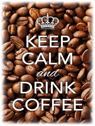 AGDeko® Blechschild 40x30 cm Keep Calm and drink Coffee Kaffee zum Aufhängen oder Stellen Raum Dekoration von AGDeko André Günther Dekoration & Style