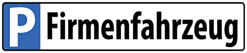 AGDeko® Blechschild 46x10cm Parkplatz Schild Firmenfahrzeug reservierter Stellplatz Firma Laden Haus KFZ Kennzeichen Format von AGDeko André Günther Dekoration & Style