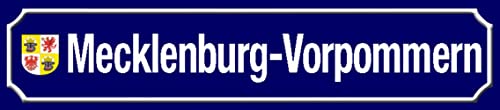 AGDeko® Blechschild 46x10cm Straßenschild Mecklenburg-Vorpommern Bundesland Deutschland KFZ Kennzeichen Format von AGDeko André Günther Dekoration & Style