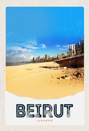 AGDeko® Blechschild Beirut Libanon arabisch Strand Reisen Urlaub Touristik Größe 30x20 cm von AGDeko André Günther Dekoration & Style