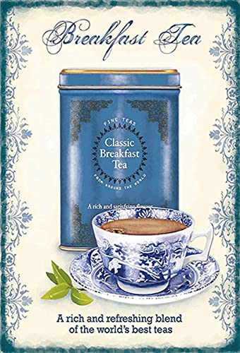 AGDeko® Blechschild Classic Breakfast Tea best teas Größe 30x20 cm von AGDeko André Günther Dekoration & Style