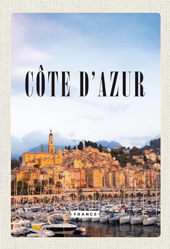 AGDeko® Blechschild Cote d'azur France Panorama Bild Reisen Urlaub Touristik Größe 30x20 cm von AGDeko André Günther Dekoration & Style