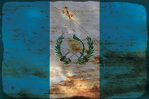 AGDeko® Blechschild Guatemala Flag Fahne Flagge Guatemala Rost Größe 30x20 cm von AGDeko André Günther Dekoration & Style